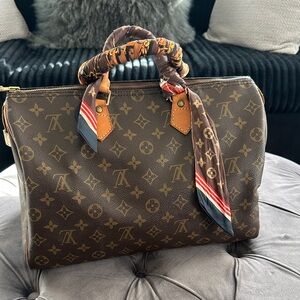 Louis Vuitton Brown Monogram Bag with Scarf